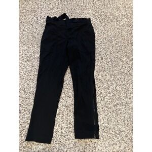 ATHLETA Pants Womens 4 Black Trekkie Ripstop Stretch Ankle Zip Belted Hiking